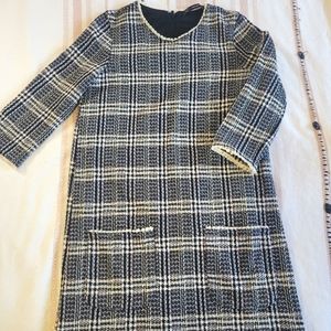 Zara women Trafaluc tweed Academia dress XS